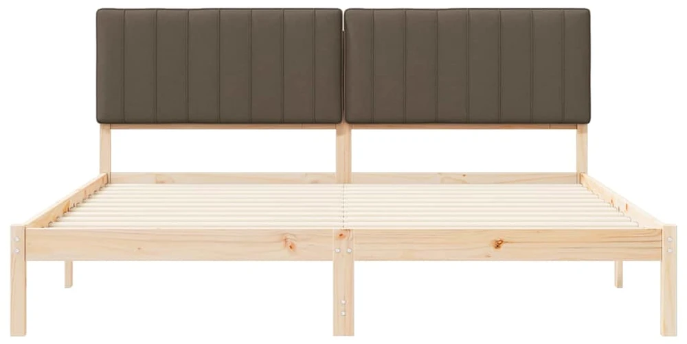 Lovo rėmas su apmuštu galvūgaliu Taupe 180 x 200 cm