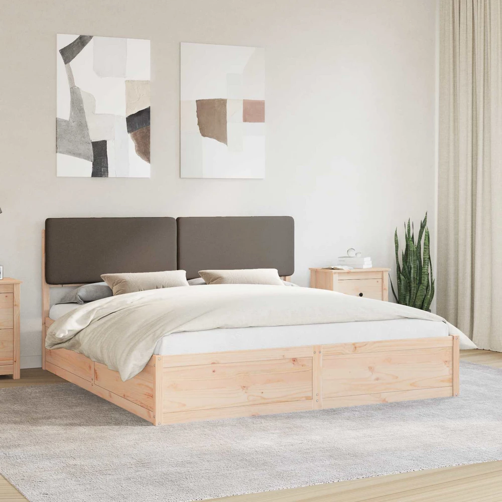 Lovo rėmas su apmuštu galvūgaliu Taupe 180 x 200 cm