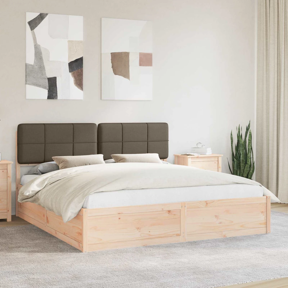 Lovo rėmas su apmuštu galvūgaliu Taupe 180 x 200 cm