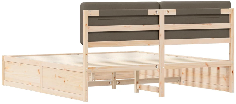Lovo rėmas su apmuštu galvūgaliu Taupe 200 x 200 cm