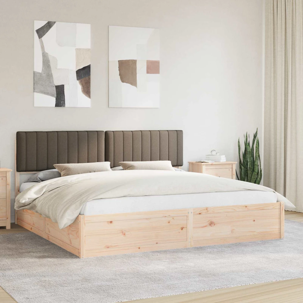 Lovo rėmas su apmuštu galvūgaliu Taupe 200 x 200 cm