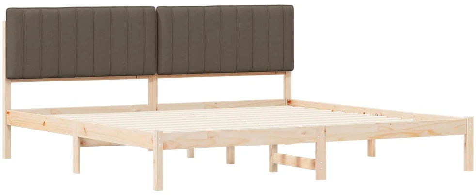 Lovo rėmas su apmuštu galvūgaliu Taupe 200 x 200 cm