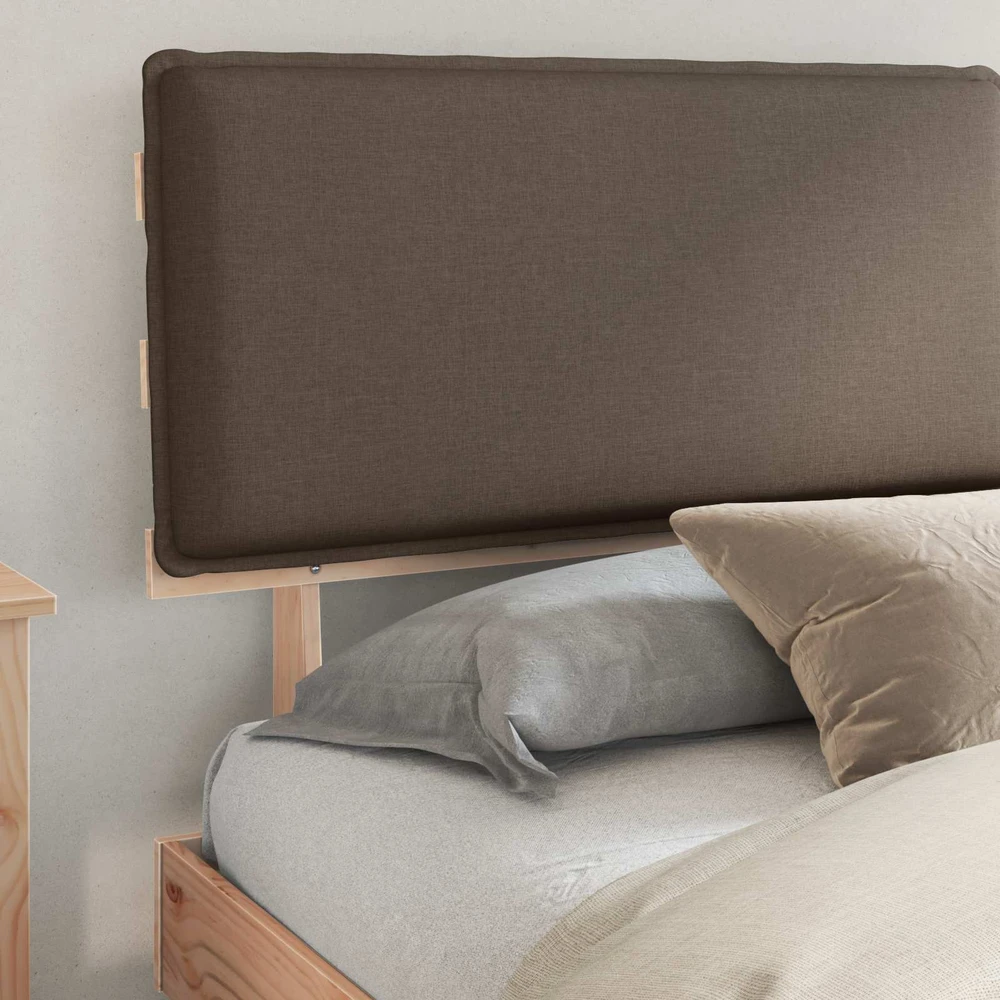 Lovo rėmas su apmuštu galvūgaliu Taupe 200 x 200 cm