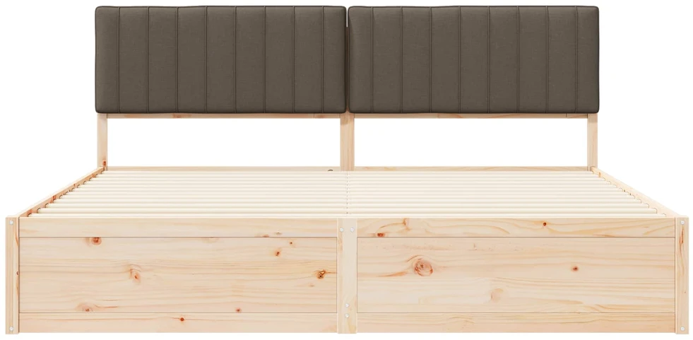 Lovo rėmas su apmuštu galvūgaliu Taupe 200 x 200 cm