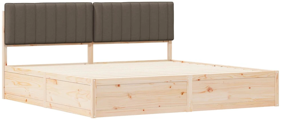 Lovo rėmas su apmuštu galvūgaliu Taupe 200 x 200 cm