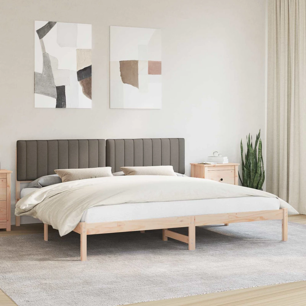 Lovo rėmas su apmuštu galvūgaliu Taupe 200 x 200 cm