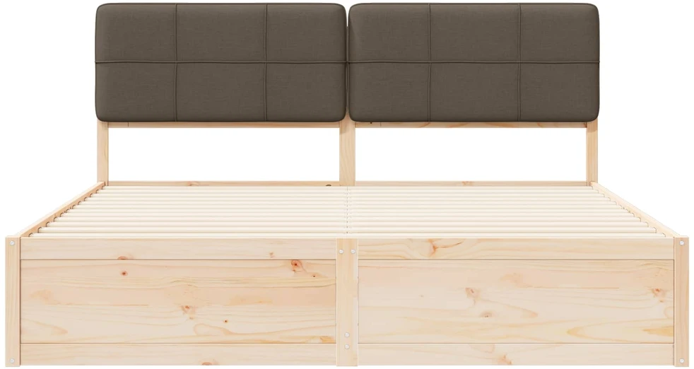 Lovo rėmas su apmuštu galvūgaliu Taupe 200 x 200 cm