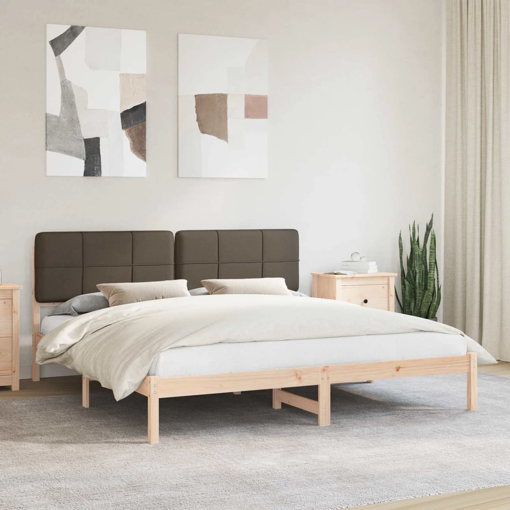 Lovo rėmas su apmuštu galvūgaliu Taupe 200 x 200 cm