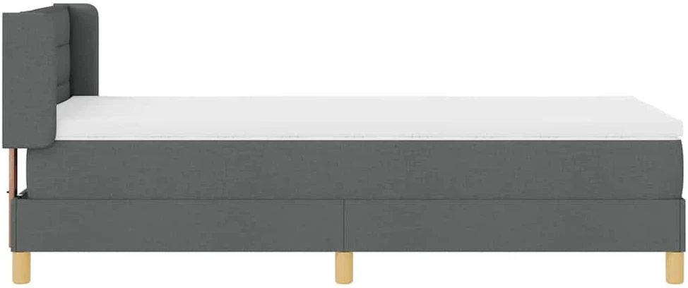 Kiemas lova su čiužiniu Tamsiai pilka 200 x 80 cm audinys