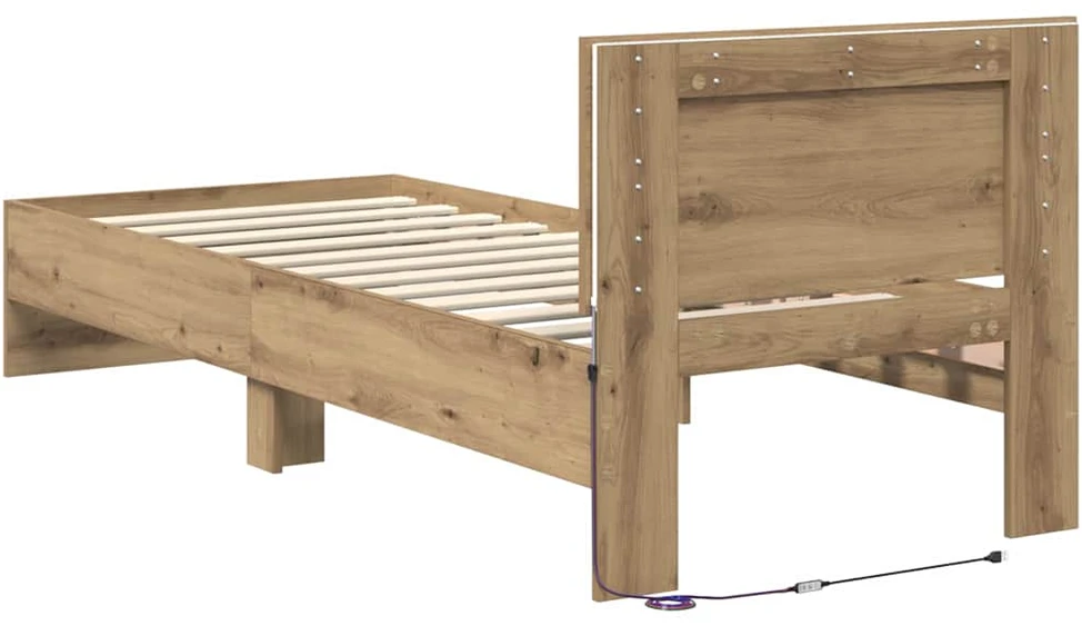 Lova Lovos rėmas Amatininkų ąžuolas 75 x 190 cm Apdirbta mediena