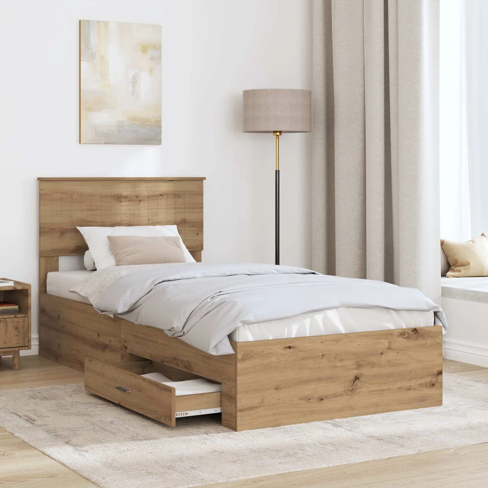 Lova Lovos rėmas Artisano ąžuolo 90 x 200 cm Apdirbta mediena