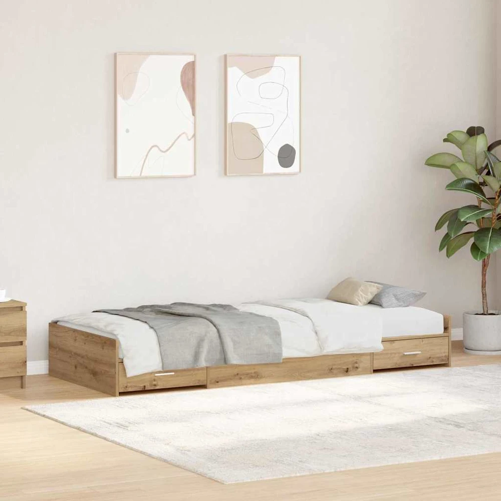 Lova Lovos rėmas Amatininkų ąžuolas 90 x 200 cm Apdirbta mediena