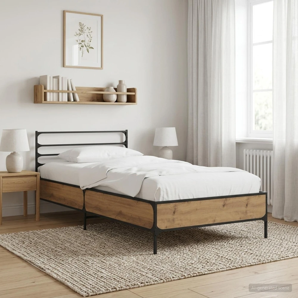 Lova Lovos rėmas Artisano ąžuolo 80 x 200 cm Apdirbta mediena