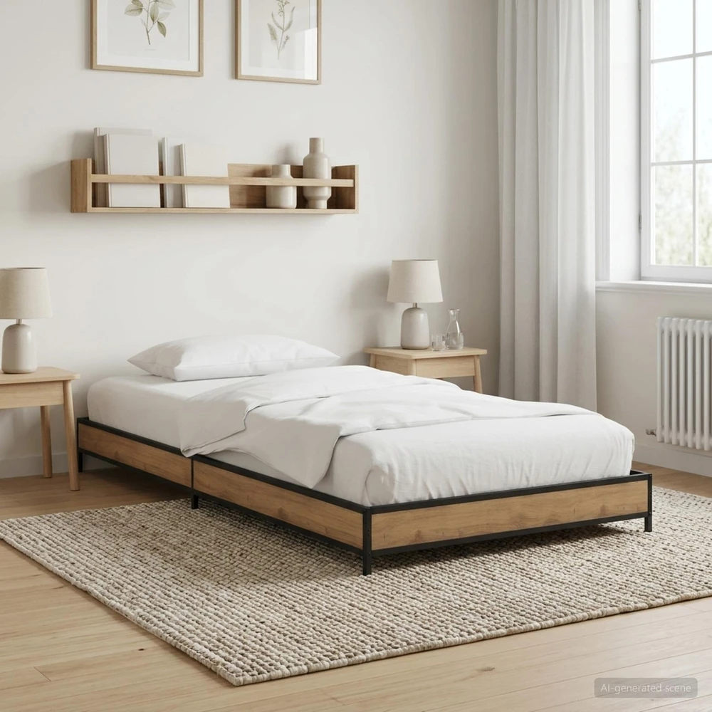 Lova Lovos rėmas Artisano ąžuolo 80 x 200 cm Apdirbta mediena