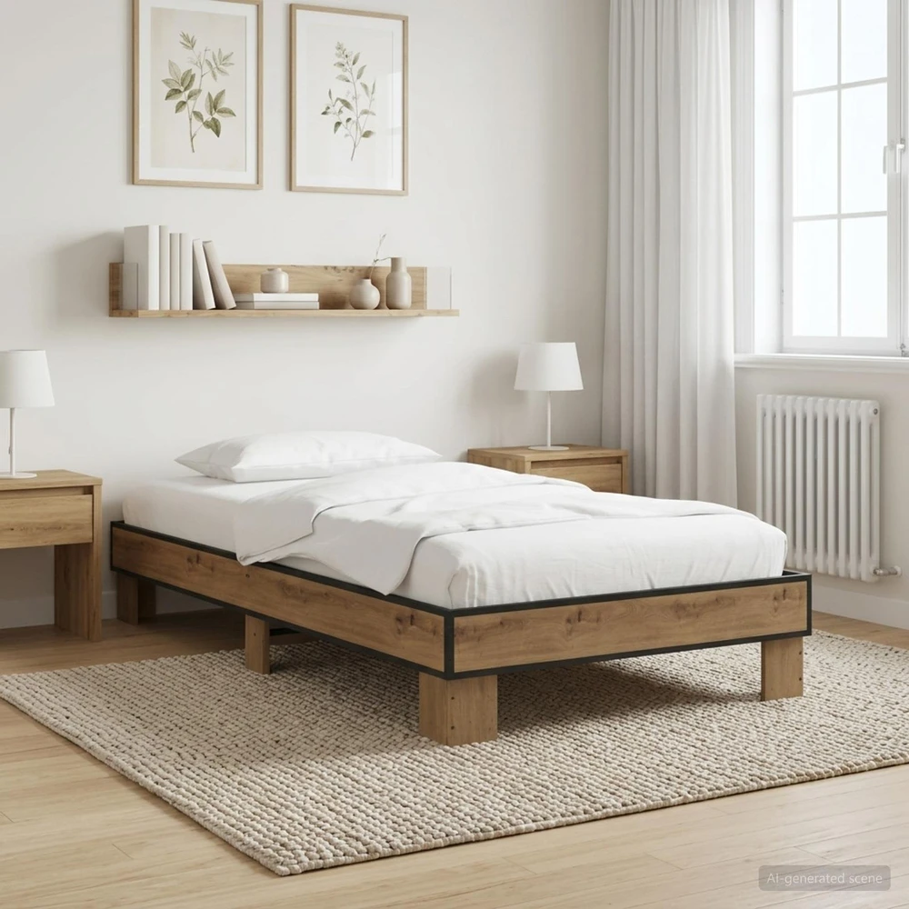 Lova Lovos rėmas Artisano ąžuolo 80 x 200 cm Apdirbta mediena