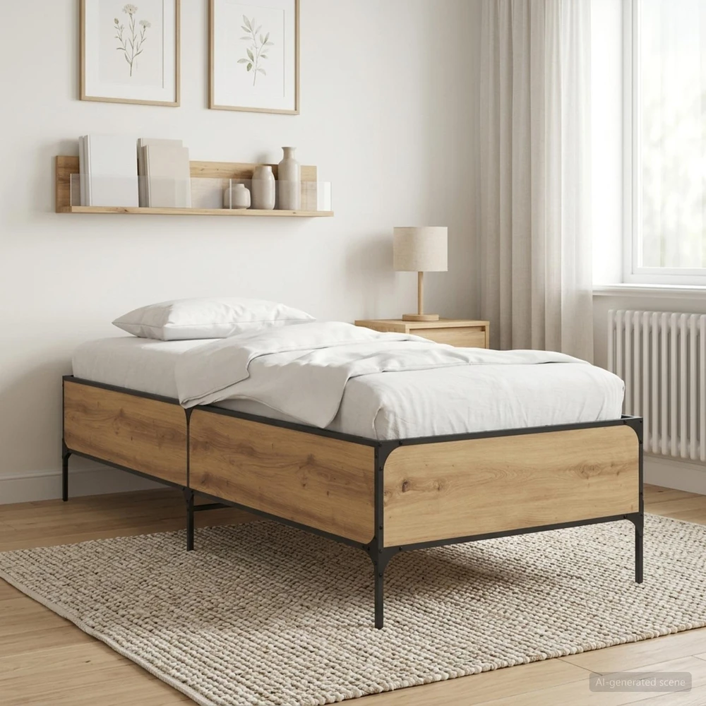 Lova Lovos rėmas Artisano ąžuolo 80 x 200 cm Apdirbta mediena
