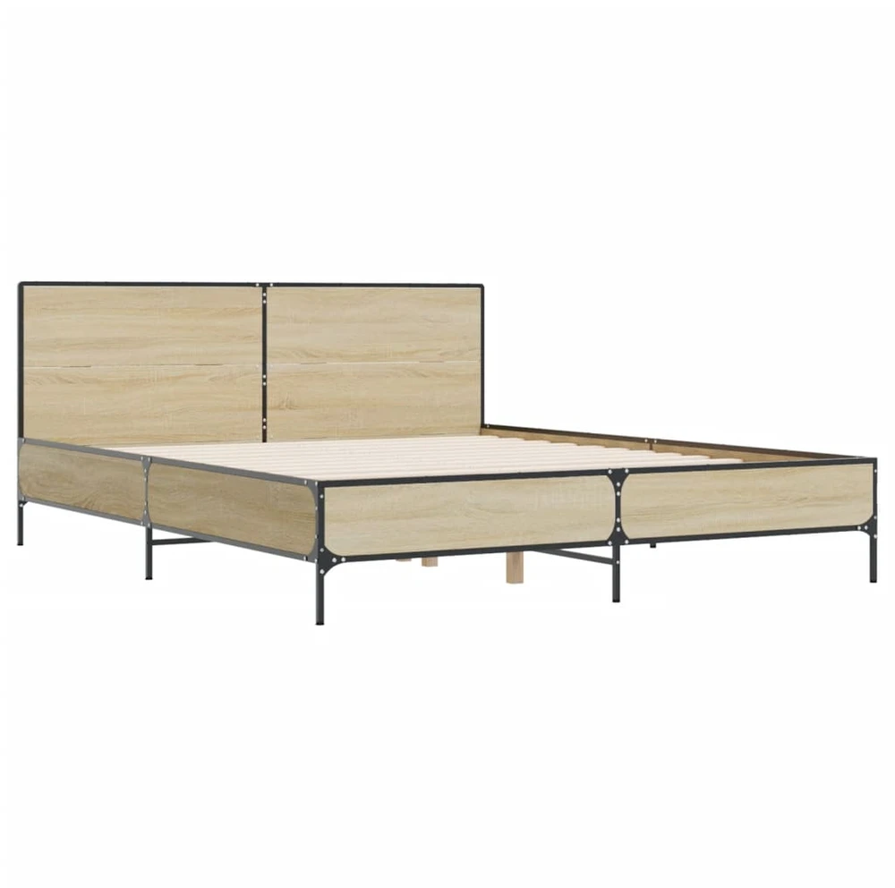 Lova Lovos rėmas, ąžuolo, 135x190cm, apdirbta mediena ir metalas