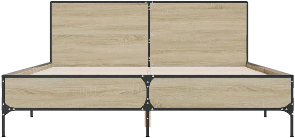 Lovos rėmas, ąžuolo, 150x200cm, apdirbta mediena ir metalas