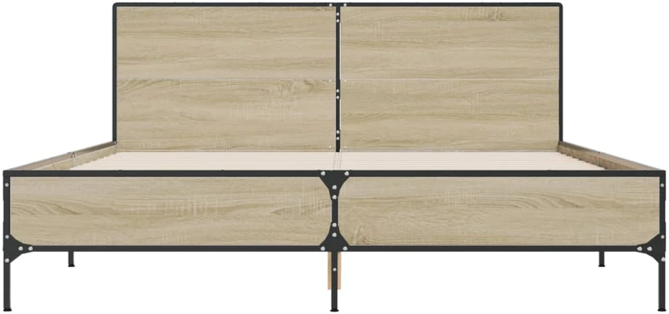 Lovos rėmas, ąžuolo, 160x200cm, apdirbta mediena ir metalas