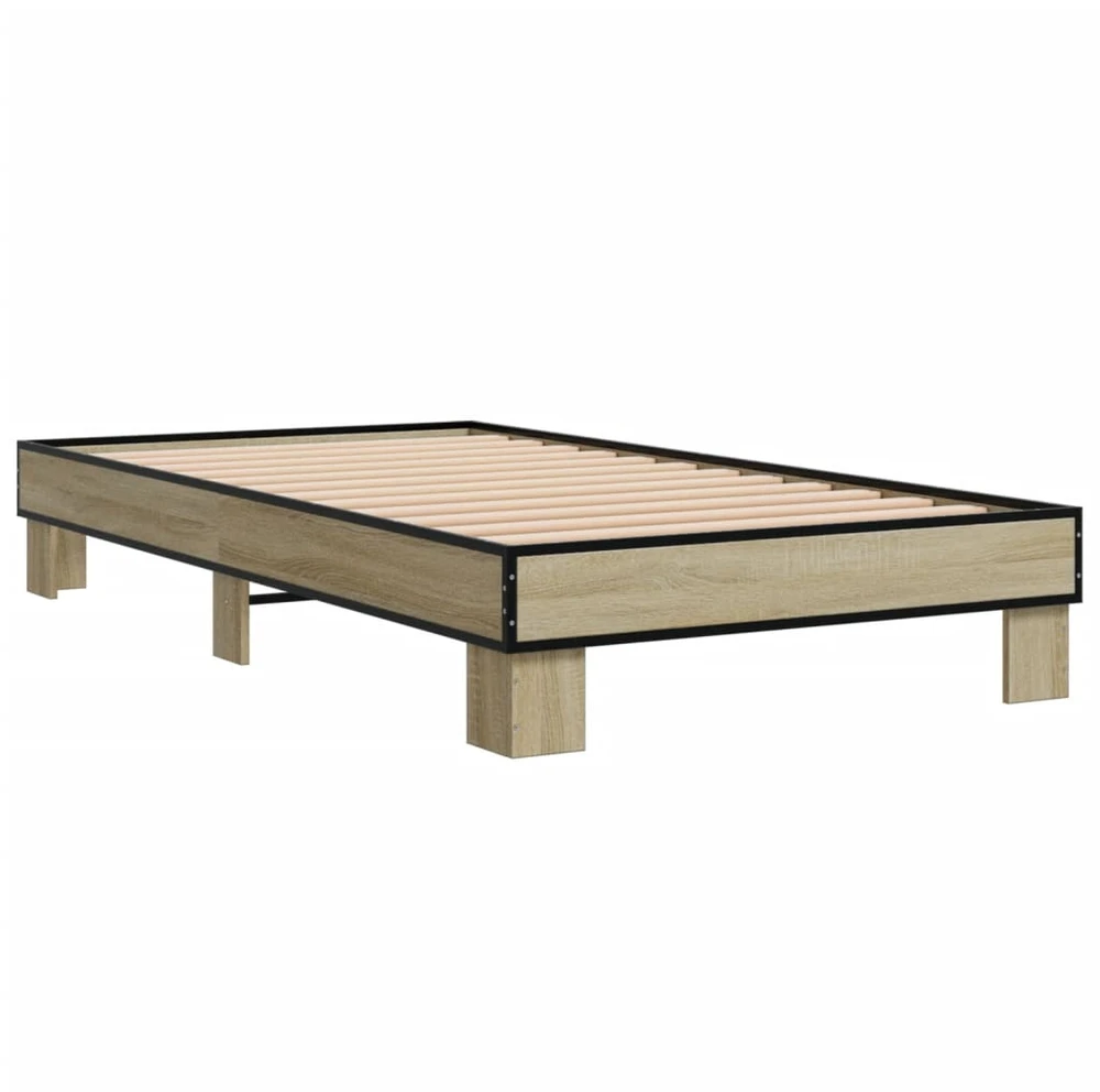 Lovos rėmas, ąžuolo, 75x190cm, apdirbta mediena ir metalas