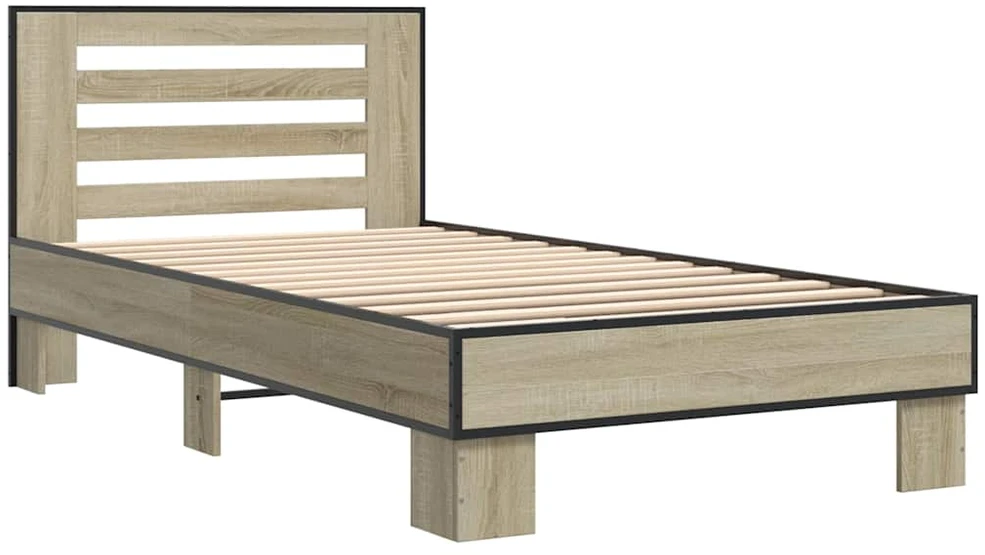 Lovos rėmas, ąžuolo, 75x190cm, apdirbta mediena ir metalas