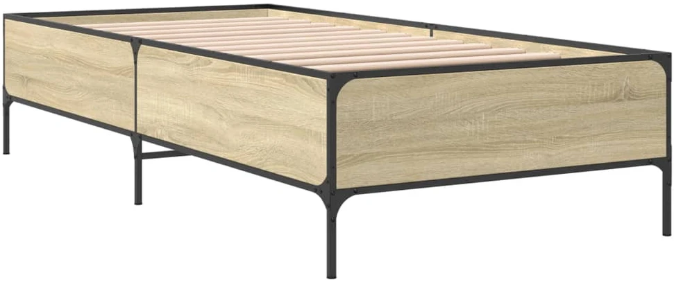 Lovos rėmas, ąžuolo, 75x190cm, apdirbta mediena ir metalas