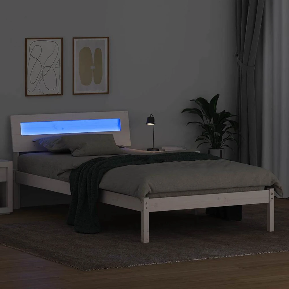 Lova Lovos rėmas Balta 100 x 200 cm Kietos pušies mediena