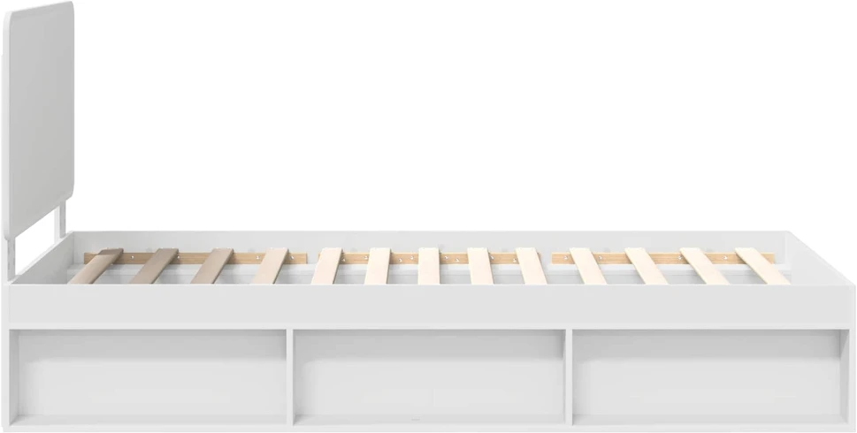Lova Lovos rėmas Balta 100 x 200 cm Kietos pušies mediena