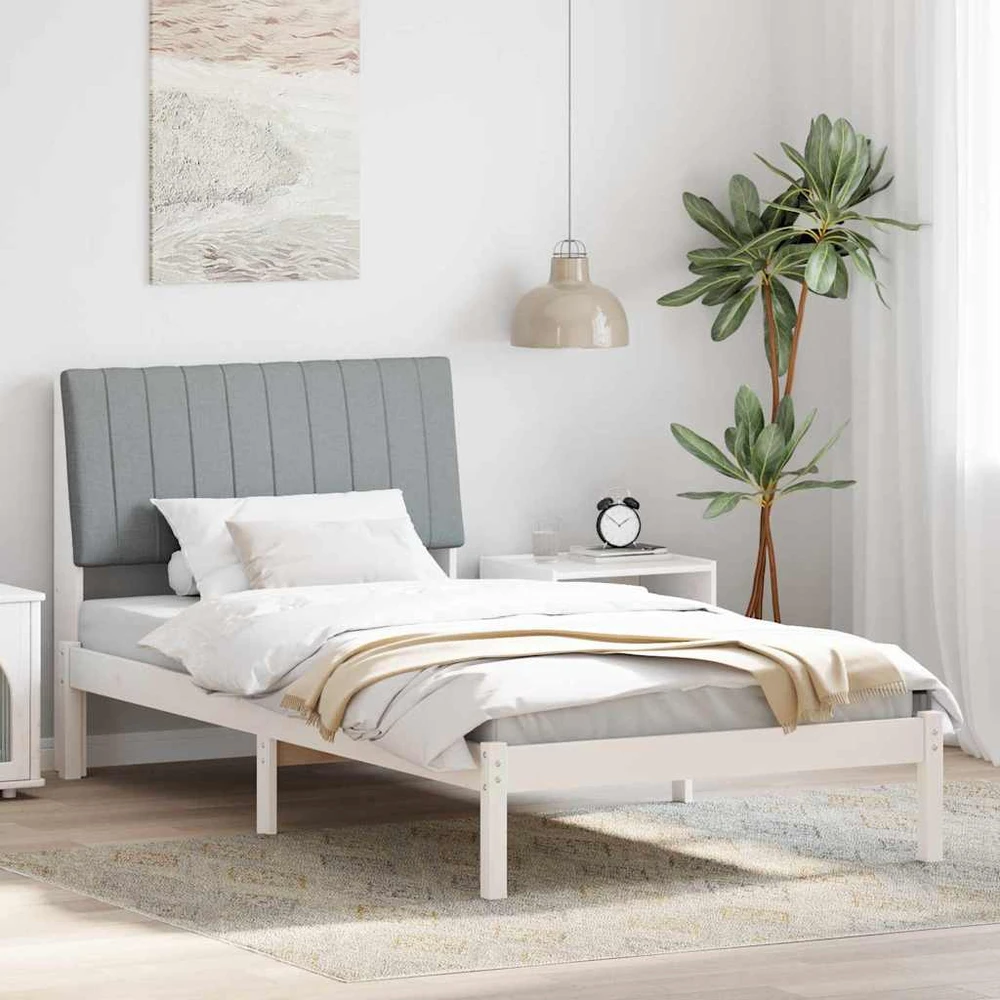 Lova Lovos rėmas Balta 100 x 200 cm Kietos pušies mediena