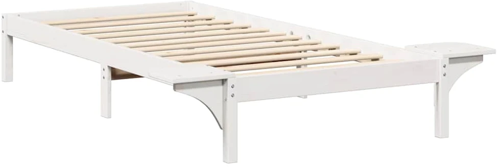 Lova Lovos rėmas Balta 100 x 200 cm Kietos pušies mediena