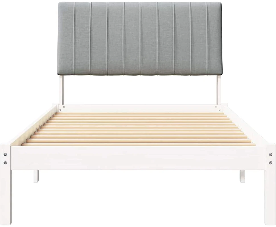 Lova Lovos rėmas Balta 100 x 200 cm Kietos pušies mediena