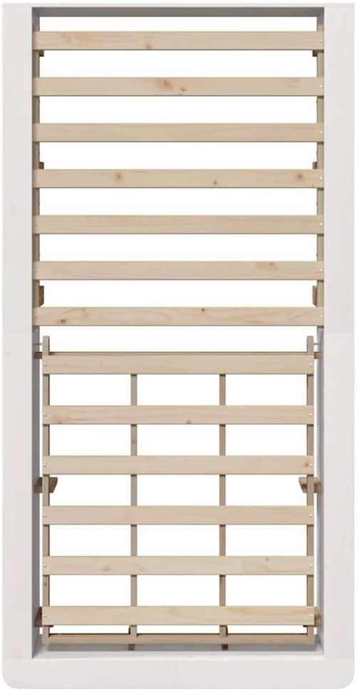 Lova Lovos rėmas Balta 100 x 200 cm Kietos pušies mediena