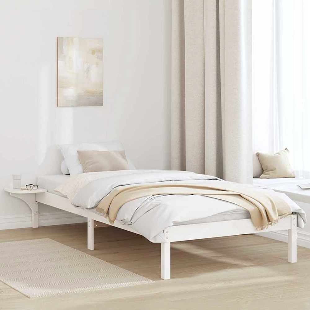 Lova Lovos rėmas Balta 100 x 200 cm Kietos pušies mediena