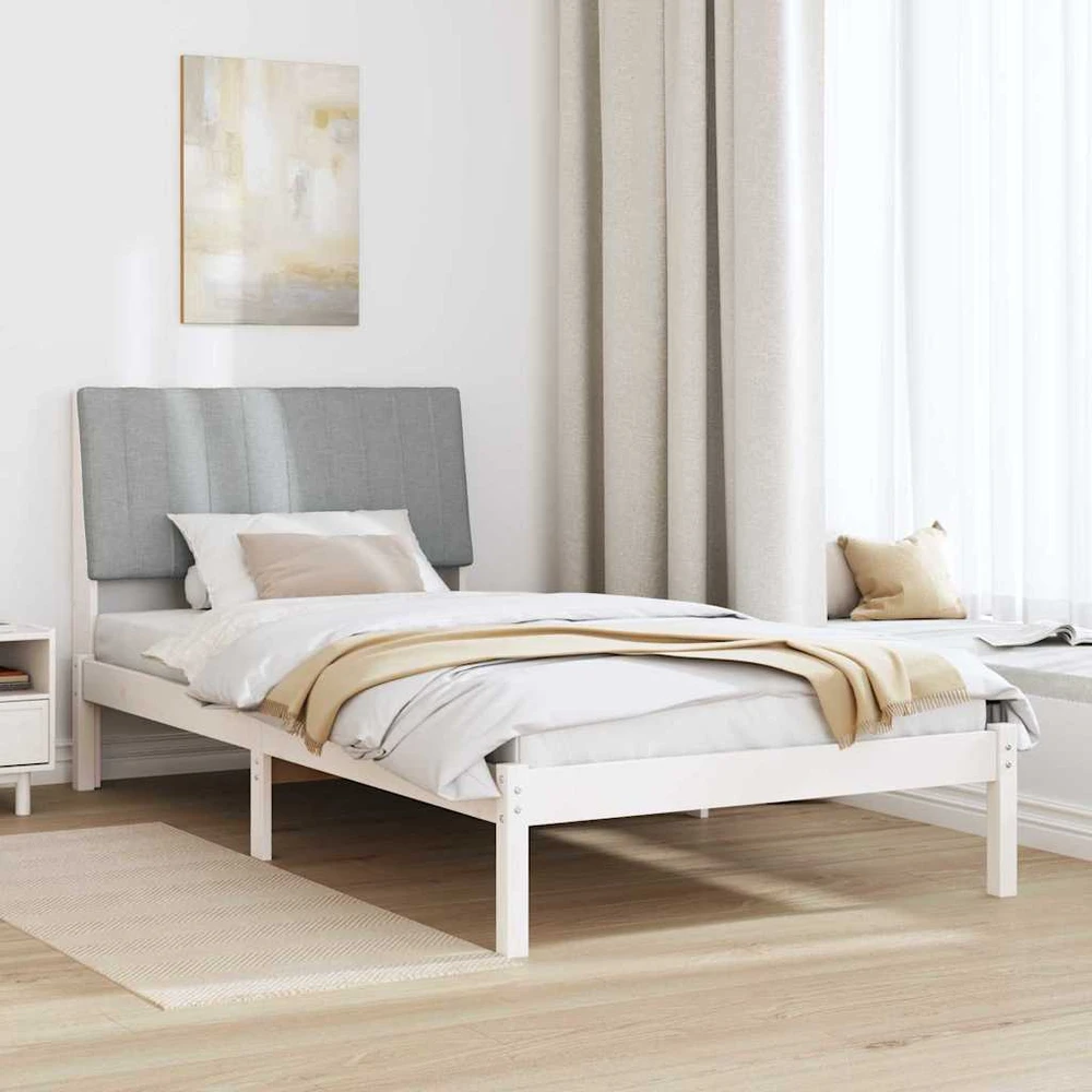 Lova Lovos rėmas Balta 100 x 200 cm Kietos pušies mediena