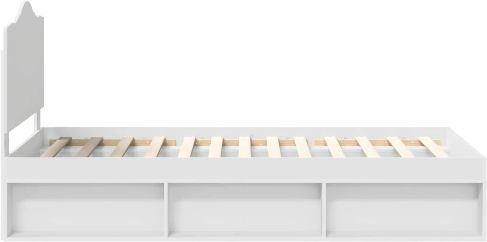 Lova Lovos rėmas Balta 100 x 200 cm Kietos pušies mediena