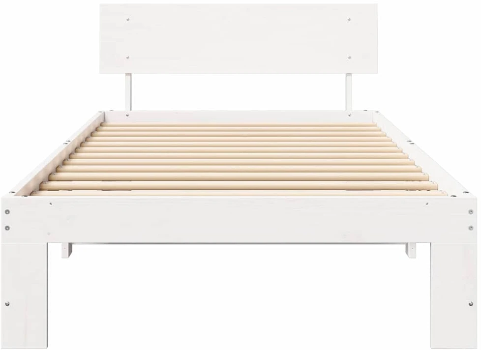 Lova Lovos rėmas Balta 100 x 200 cm Kietos pušies mediena