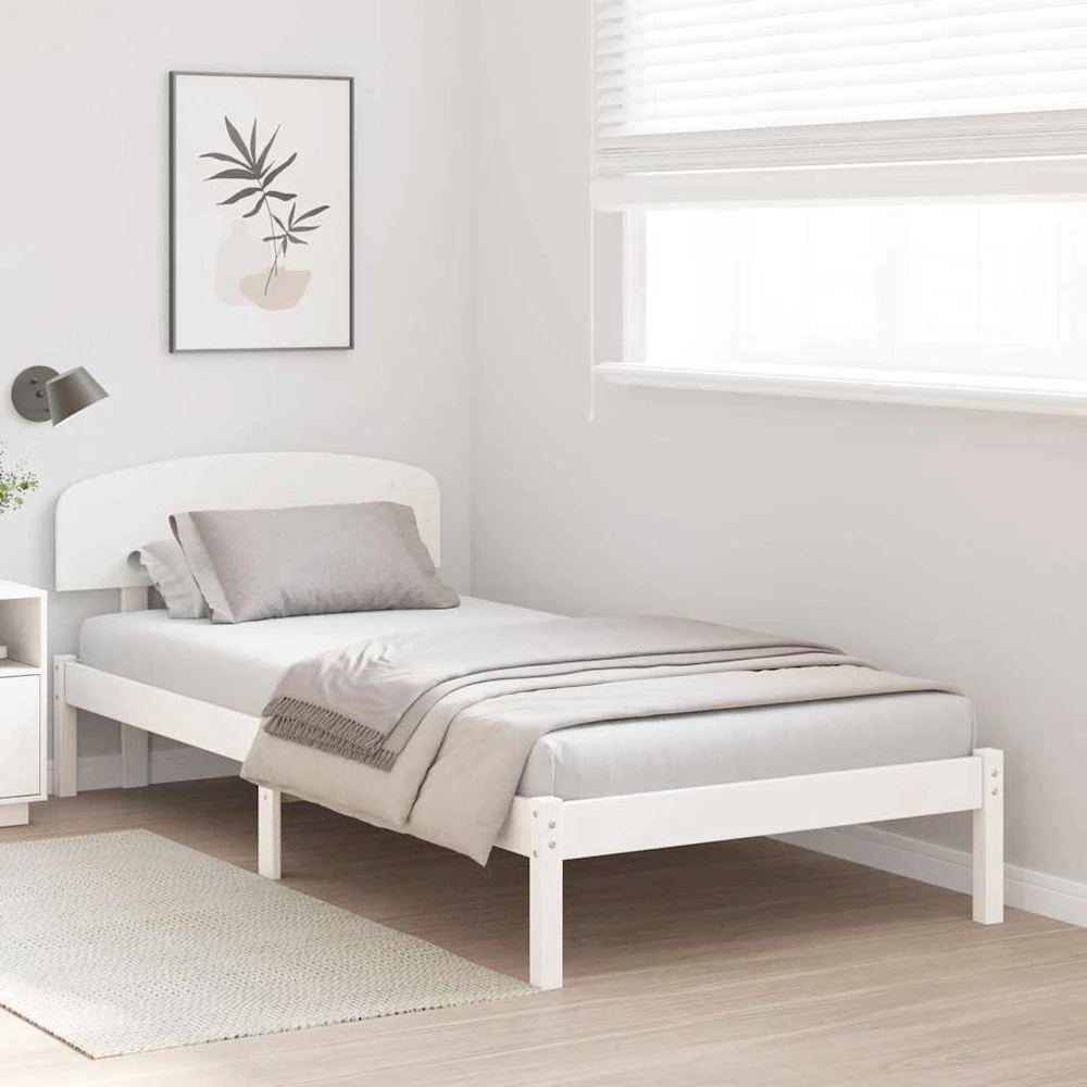 Lovos rėmas Balta 100 x 200 cm Kietos pušies mediena
