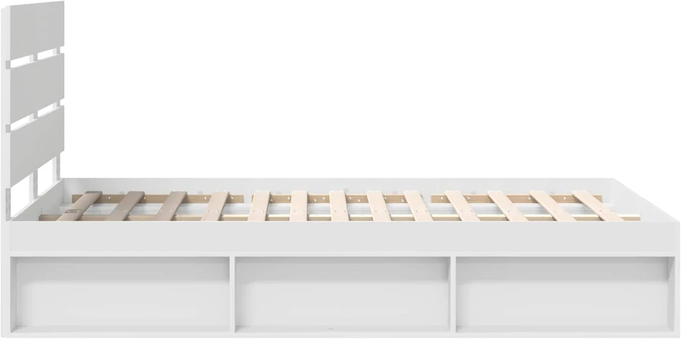 Lova Lovos rėmas Balta 120 x 200 cm Kietos pušies mediena