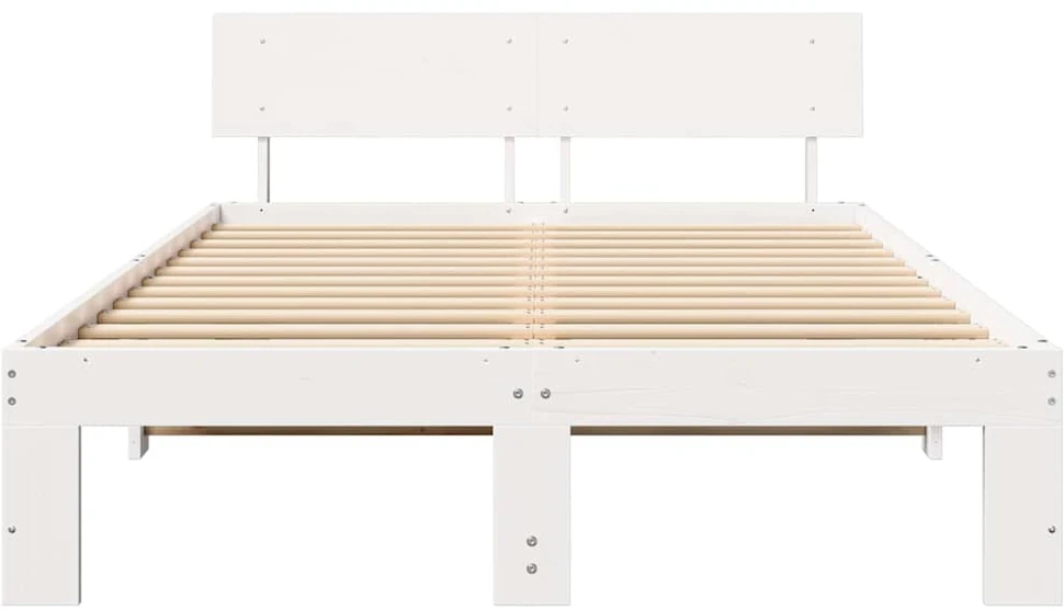 Lova Lovos rėmas Balta 135 x 190 cm Kietos pušies mediena