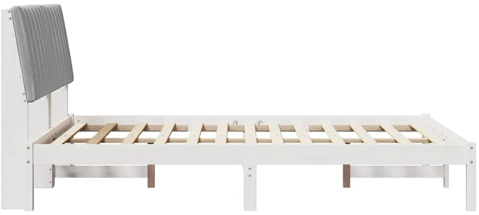 Lova Lovos rėmas Balta 135 x 190 cm Kietos pušies mediena