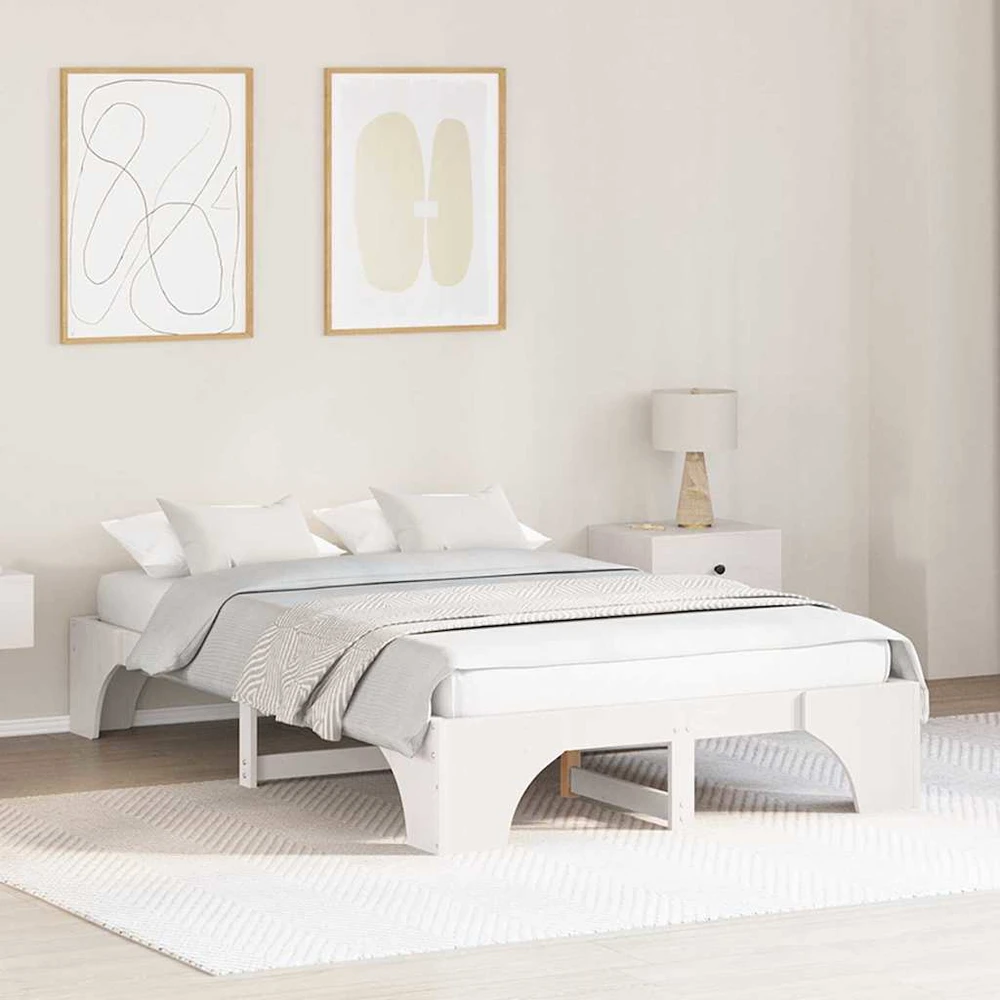 Lovos rėmas Balta 140 x 190 cm Kietos pušies mediena