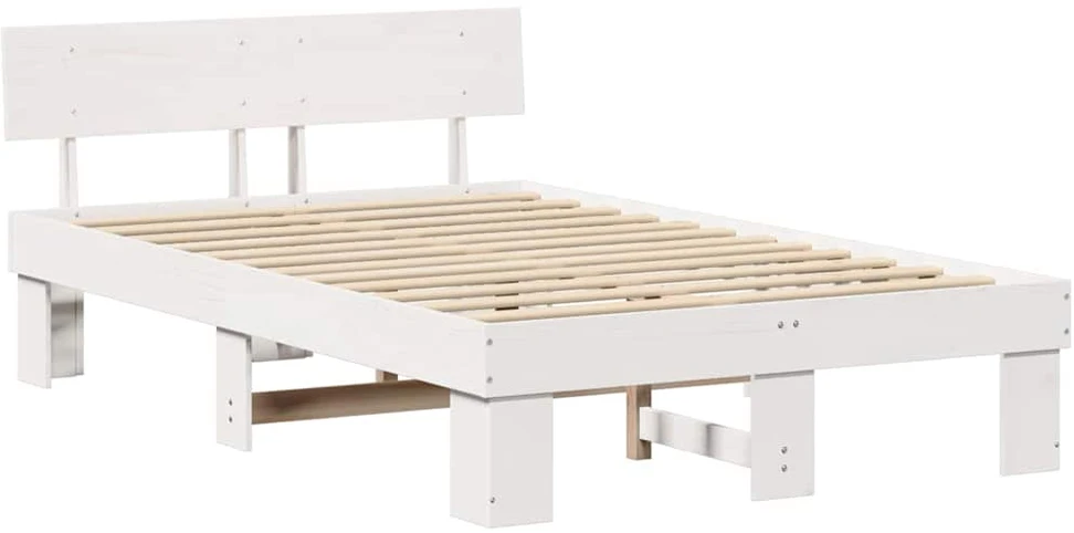 Lovos rėmas Balta 140 x 190 cm Kietos pušies mediena