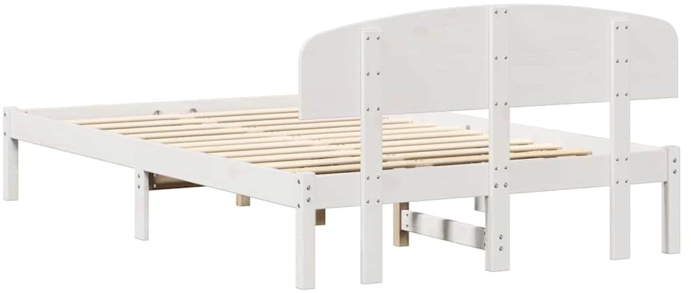 Lovos rėmas Balta 140 x 190 cm Kietos pušies mediena