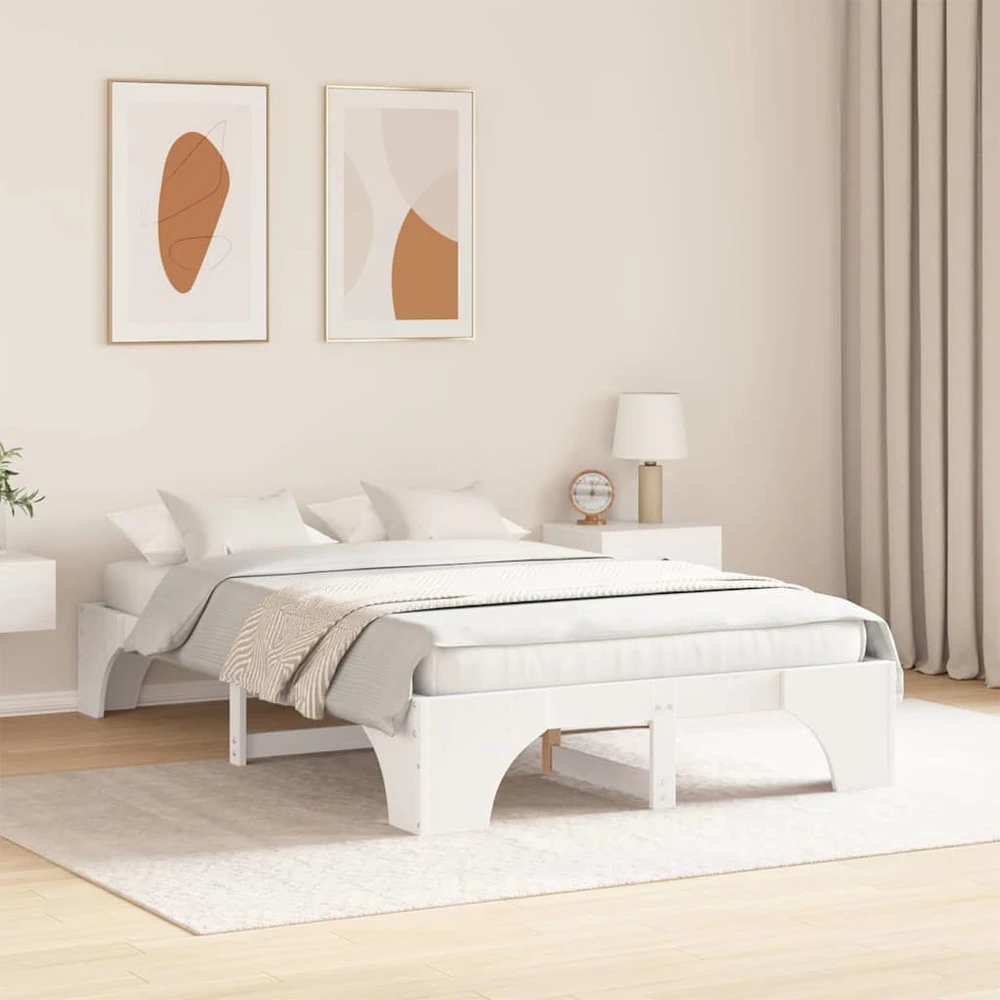 Lovos rėmas Balta 140 x 190 cm Kietos pušies mediena