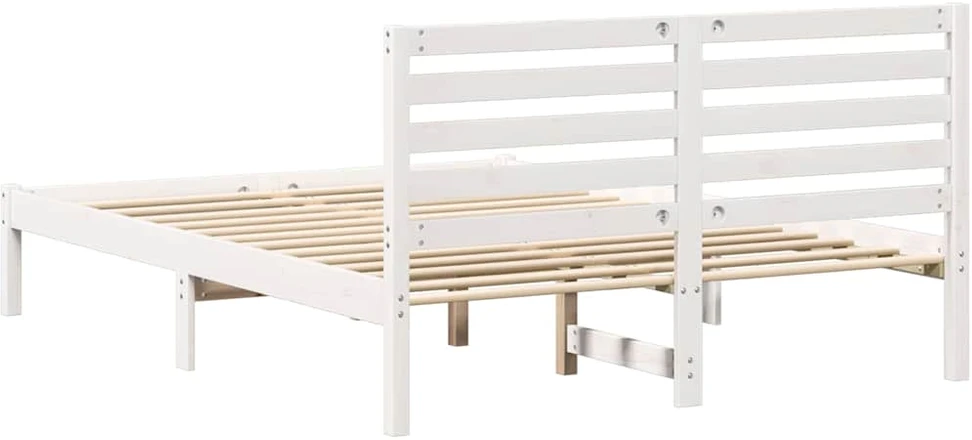 Lovos rėmas Balta 140 x 190 cm Kietos pušies mediena