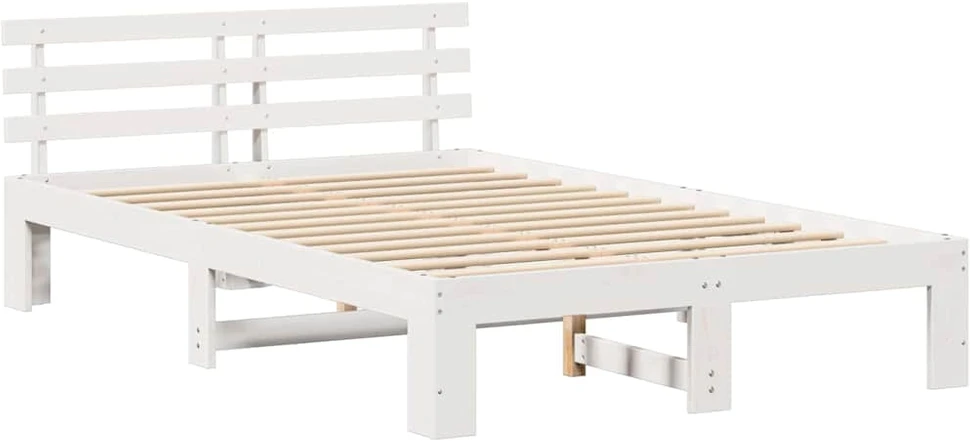 Lovos rėmas Balta 140 x 190 cm Kietos pušies mediena