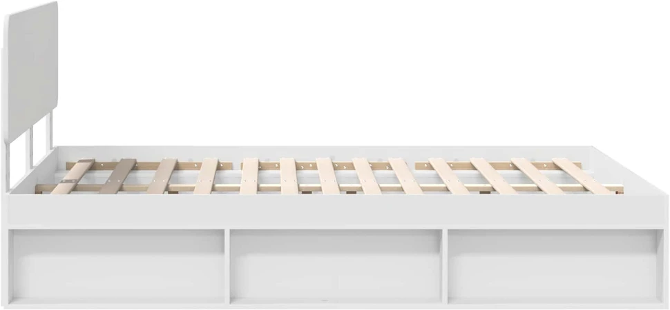 Lovos rėmas Balta 140 x 190 cm Kietos pušies mediena