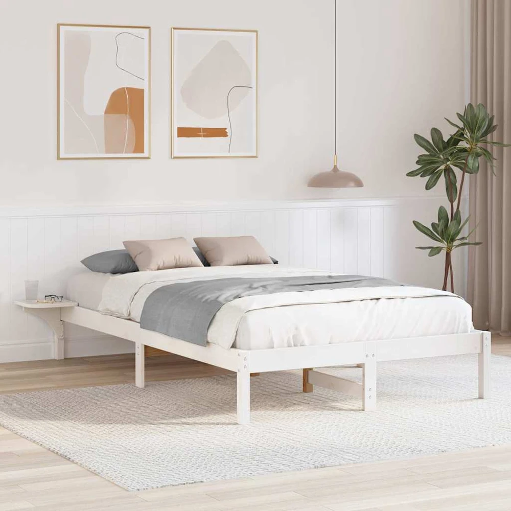 Lovos rėmas Balta 140 x 190 cm Kietos pušies mediena