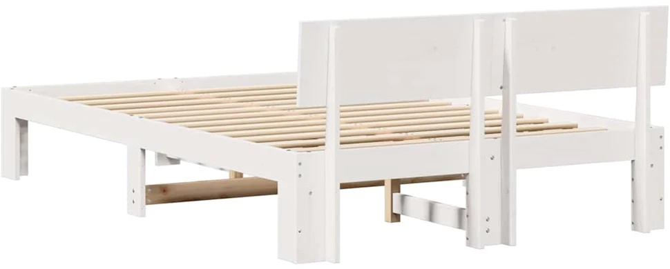 Lovos rėmas Balta 140 x 190 cm Kietos pušies mediena