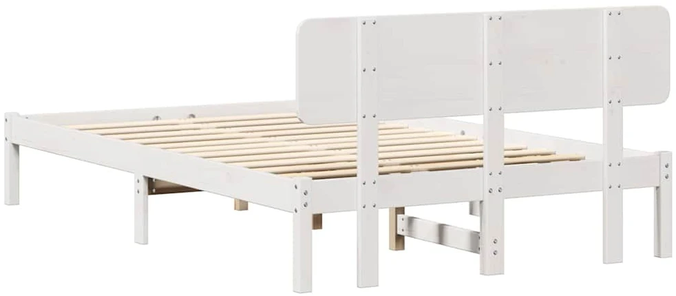Lovos rėmas Balta 140 x 190 cm Kietos pušies mediena